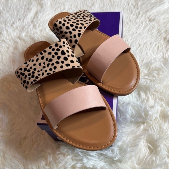 Top Moda Cheetah Print Slides Pink Tan Size 6, 6.5, 7, 8, 8.5, 9 - Picture 6 of 8